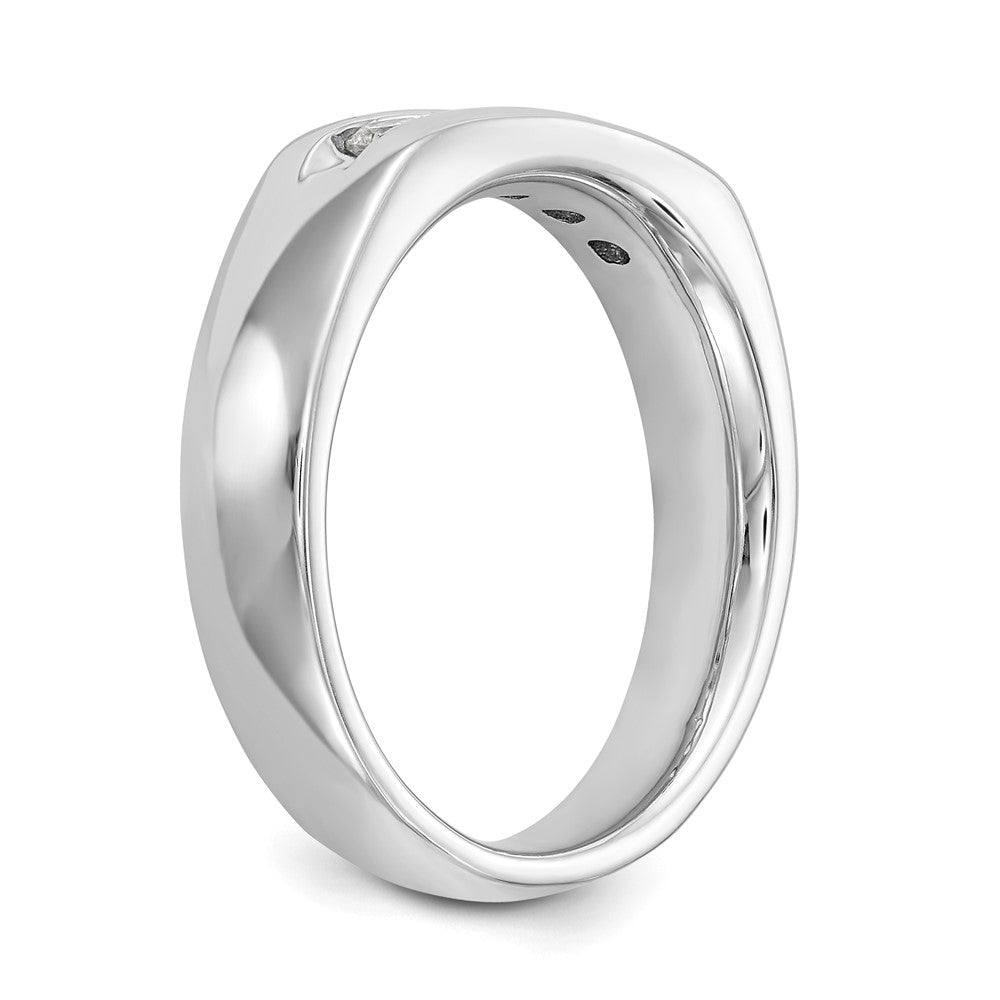14K White Gold 5-Stone 1/3 carat Round Diamond Complete Channel Band