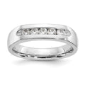 14K White Gold 5-Stone 1/3 carat Round Diamond Complete Channel Band