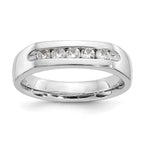 14K White Gold 5-Stone 1/3 carat Round Diamond Complete Channel Band