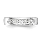 14K White Gold 5-Stone 3/8 carat Round Diamond Complete Channel Band