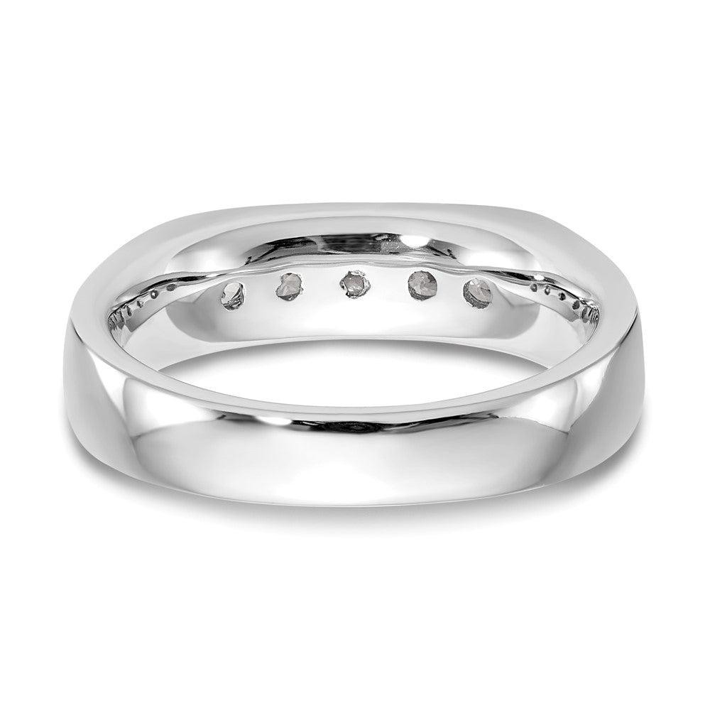 14K White Gold 5-Stone 3/8 carat Round Diamond Complete Channel Band