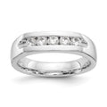 14K White Gold 5-Stone 3/8 carat Round Diamond Complete Channel Band