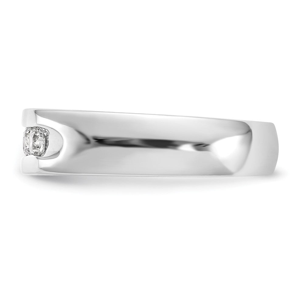 14K White Gold 5-Stone 1/2 carat Round Diamond Complete Channel Band
