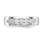 14K White Gold 5-Stone 1/2 carat Round Diamond Complete Channel Band