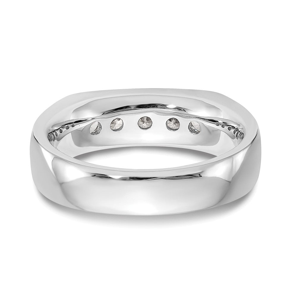14K White Gold 5-Stone 1/2 carat Round Diamond Complete Channel Band