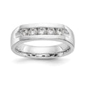 14K White Gold 5-Stone 1/2 carat Round Diamond Complete Channel Band