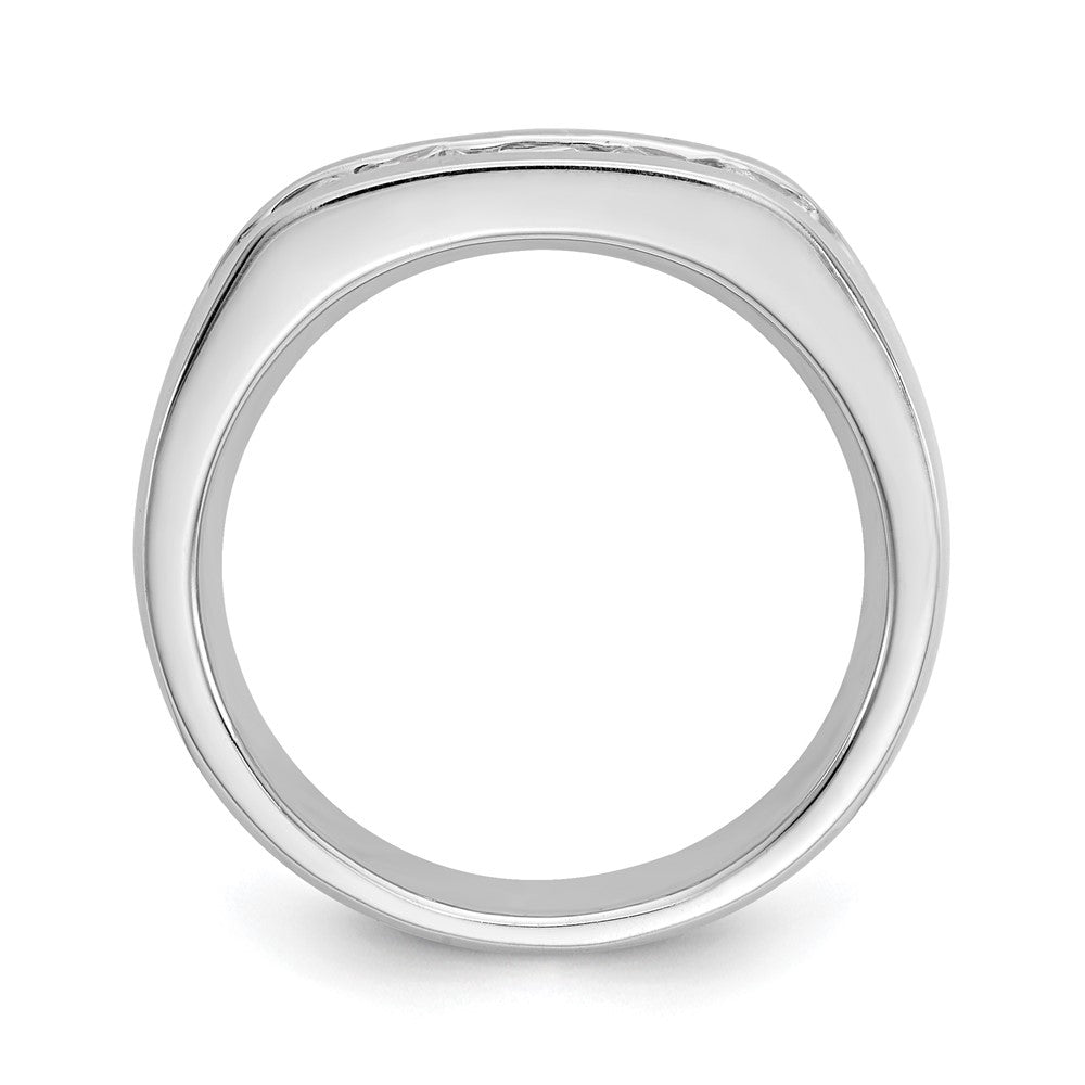 14K White Gold 5-Stone 5/8 carat Round Diamond Complete Channel Band