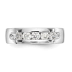 14K White Gold 5-Stone 5/8 carat Round Diamond Complete Channel Band