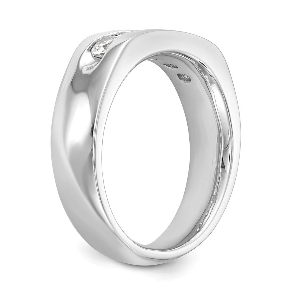 14K White Gold 5-Stone 5/8 carat Round Diamond Complete Channel Band
