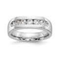 14K White Gold 5-Stone 5/8 carat Round Diamond Complete Channel Band