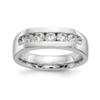14K White Gold 5-Stone 5/8 carat Round Diamond Complete Channel Band