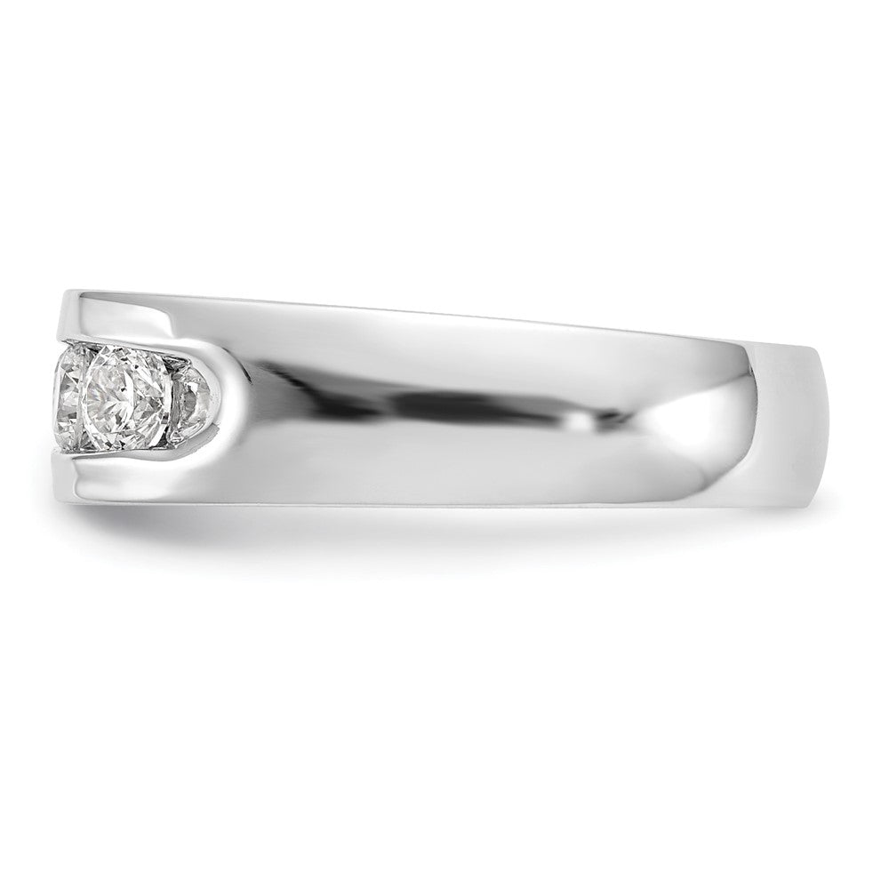 14K White Gold 5-Stone 3/4 carat Round Diamond Complete Channel Band
