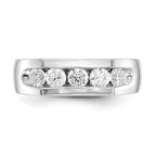 14K White Gold 5-Stone 3/4 carat Round Diamond Complete Channel Band