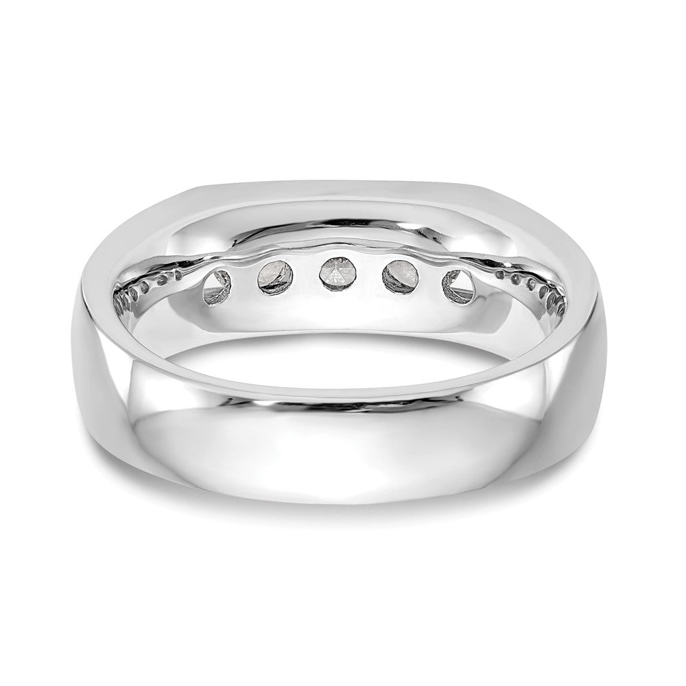 14K White Gold 5-Stone 3/4 carat Round Diamond Complete Channel Band
