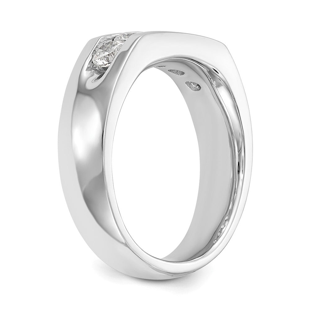 14K White Gold 5-Stone 3/4 carat Round Diamond Complete Channel Band