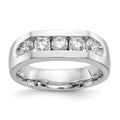 14K White Gold 5-Stone 3/4 carat Round Diamond Complete Channel Band