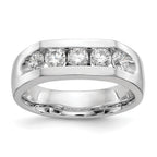 14K White Gold 5-Stone 3/4 carat Round Diamond Complete Channel Band