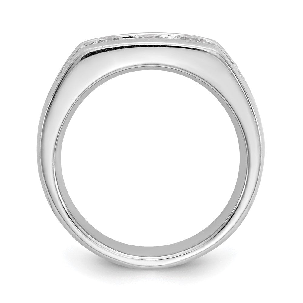14K White Gold 5-Stone 1 carat Round Diamond Complete Channel Band