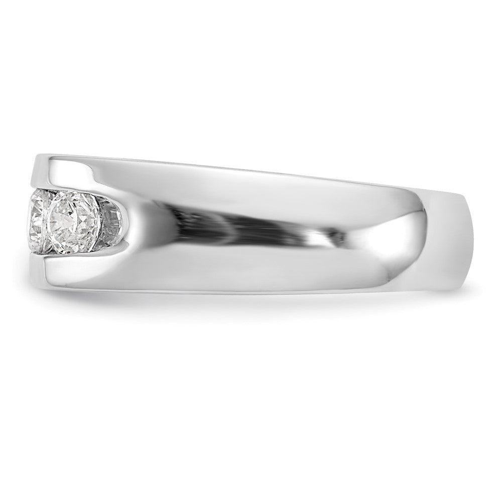 14K White Gold 5-Stone 1 carat Round Diamond Complete Channel Band