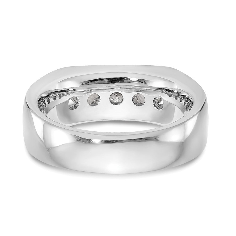 14K White Gold 5-Stone 1 carat Round Diamond Complete Channel Band