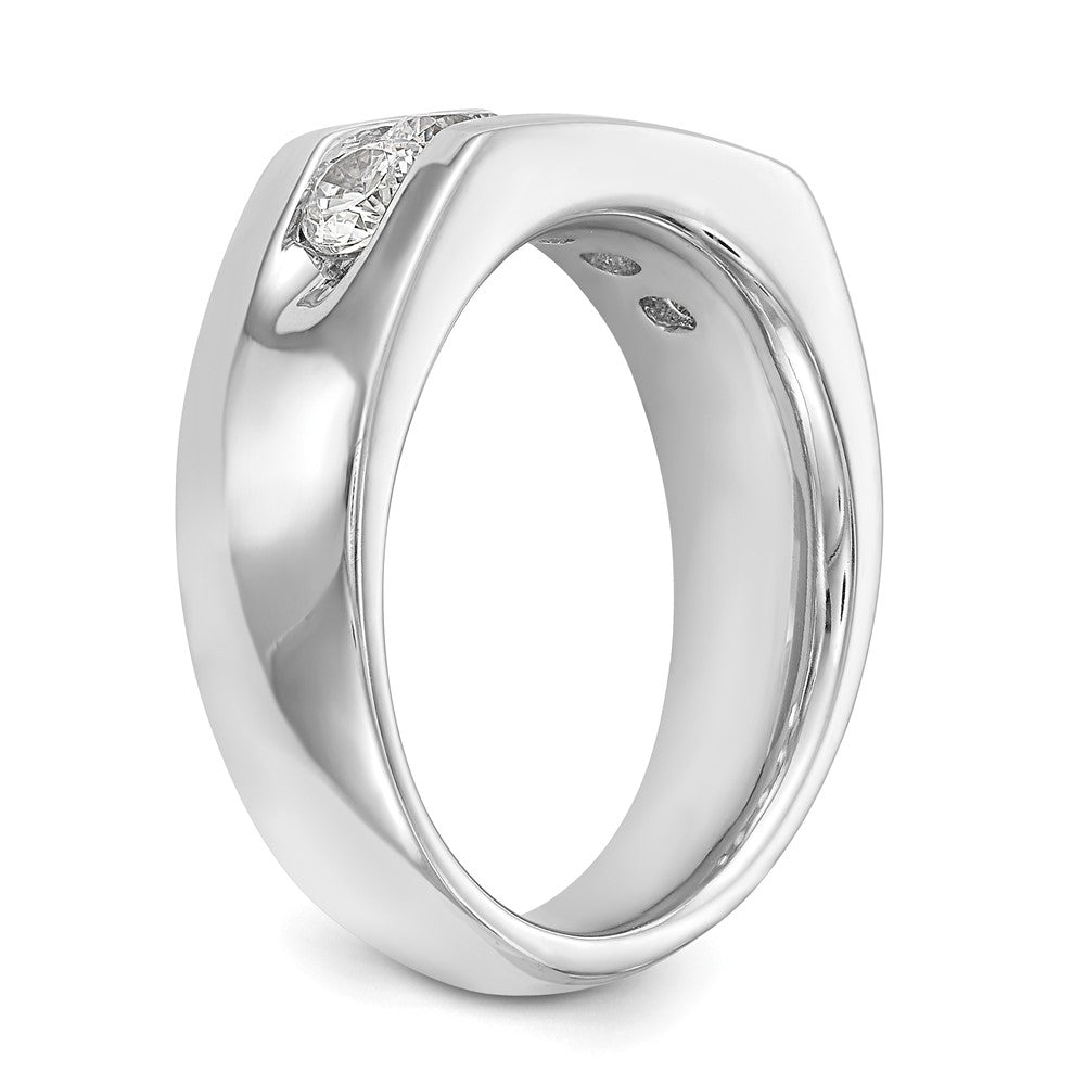 14K White Gold 5-Stone 1 carat Round Diamond Complete Channel Band