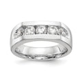 14K White Gold 5-Stone 1 carat Round Diamond Complete Channel Band