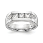 14K White Gold 5-Stone 1 carat Round Diamond Complete Channel Band