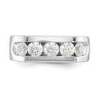14K White Gold 5-Stone 1.25 carat Round Diamond Complete Channel Band