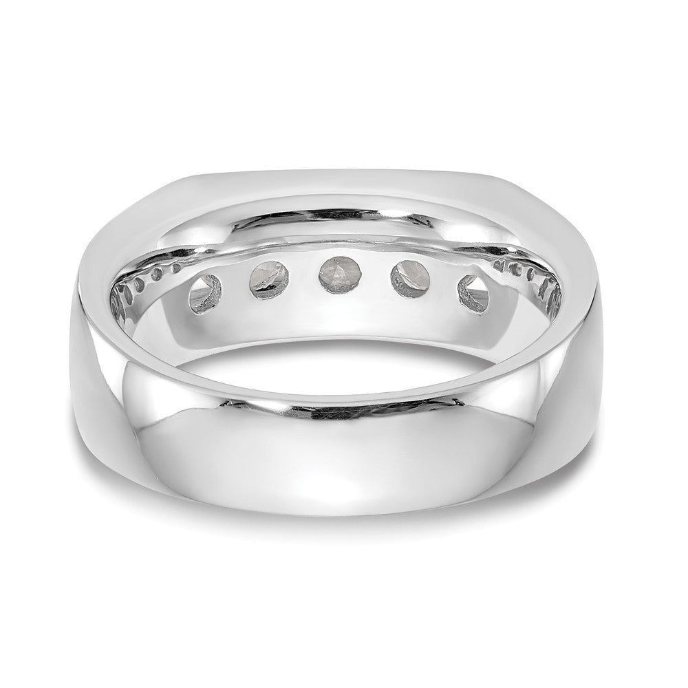 14K White Gold 5-Stone 1.25 carat Round Diamond Complete Channel Band