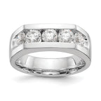 14K White Gold 5-Stone 1.25 carat Round Diamond Complete Channel Band