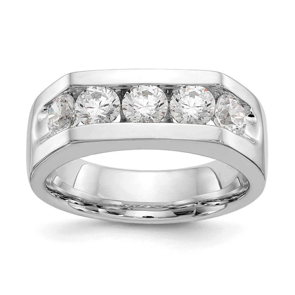14K White Gold 5-Stone 1.25 carat Round Diamond Complete Channel Band