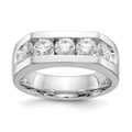 14K White Gold 5-Stone 1.25 carat Round Diamond Complete Channel Band
