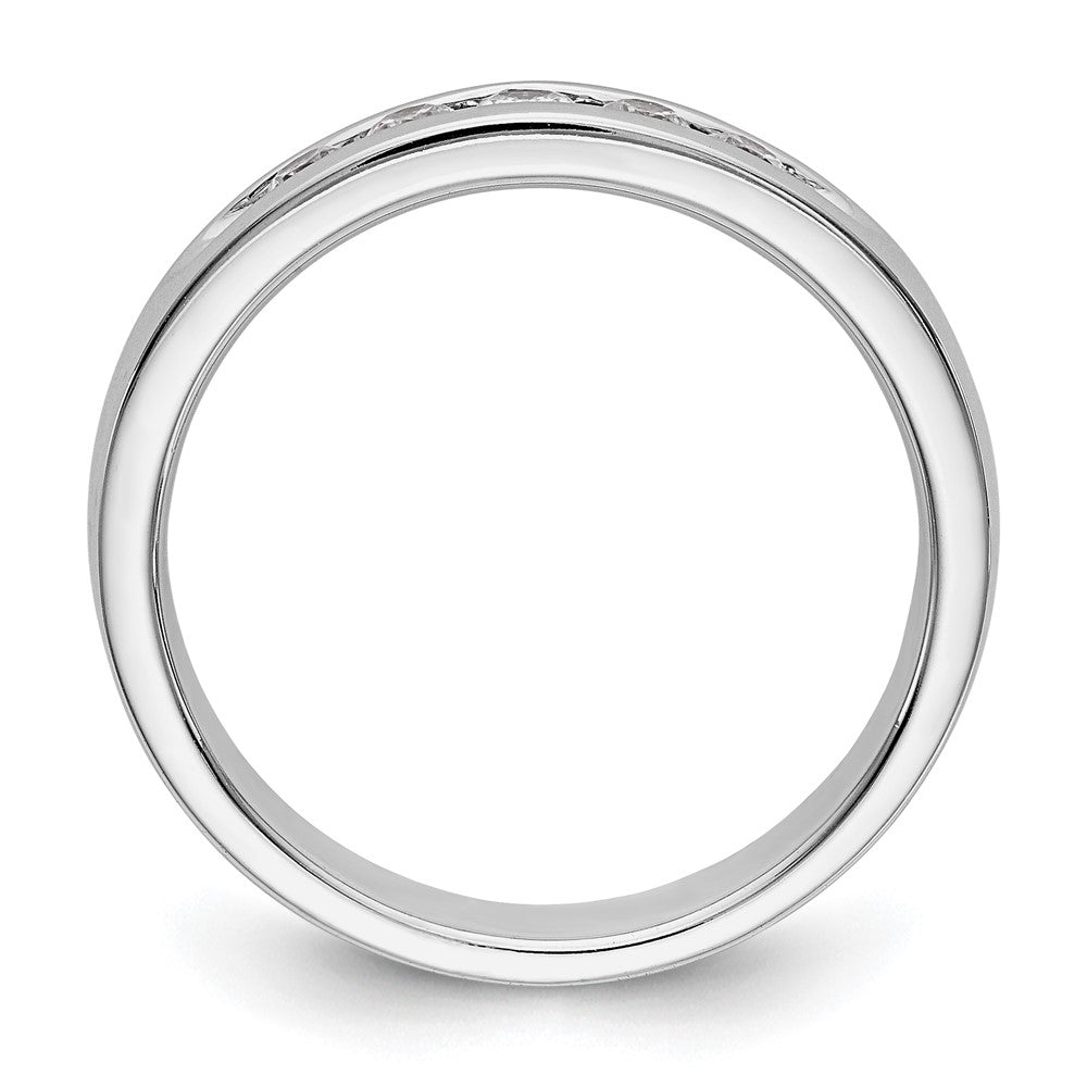 14K White Gold 5-Stone 1/4 carat Round Diamond Complete Channel Band