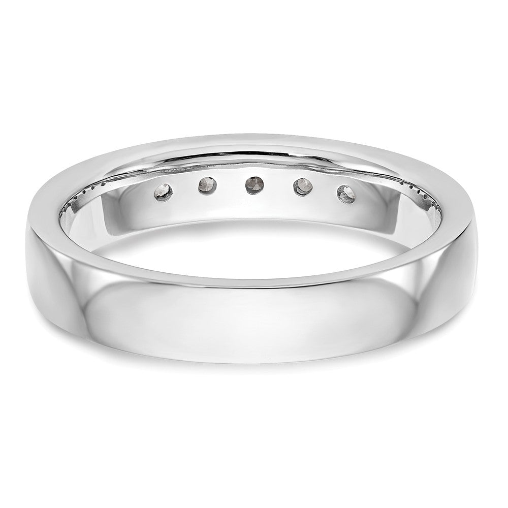 14K White Gold 5-Stone 1/4 carat Round Diamond Complete Channel Band