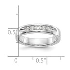 14K White Gold 5-Stone 1/4 carat Round Diamond Complete Channel Band