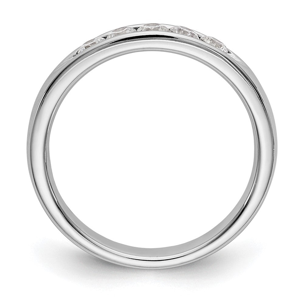 14K White Gold 5-Stone 1/3 carat Round Diamond Complete Channel Band
