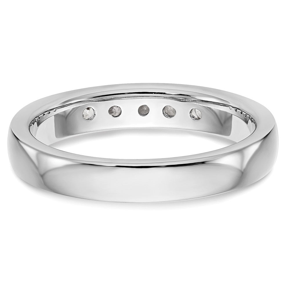 14K White Gold 5-Stone 1/3 carat Round Diamond Complete Channel Band