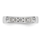 14K White Gold 5-Stone 1/2 carat Round Diamond Complete Channel Band