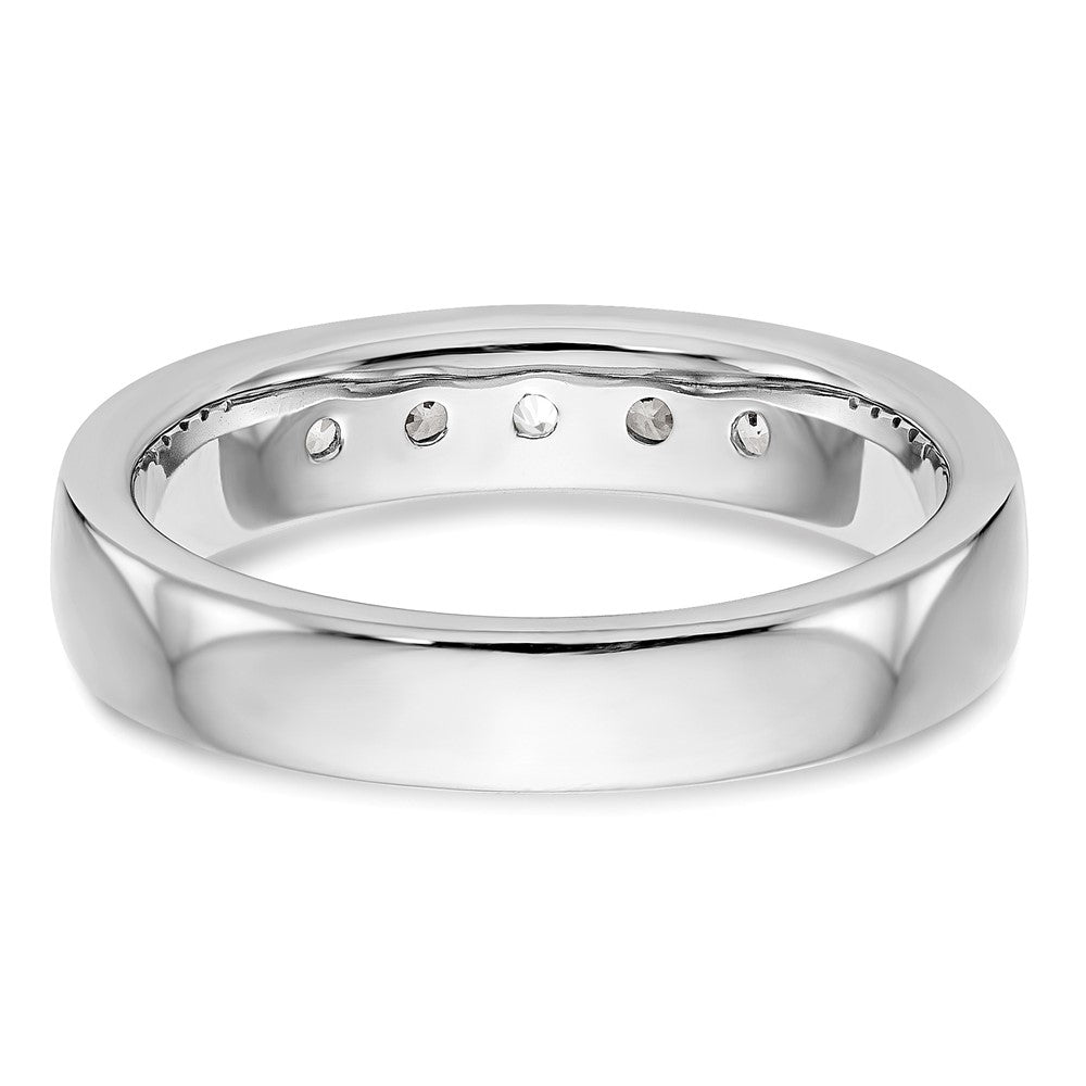 14K White Gold 5-Stone 1/2 carat Round Diamond Complete Channel Band