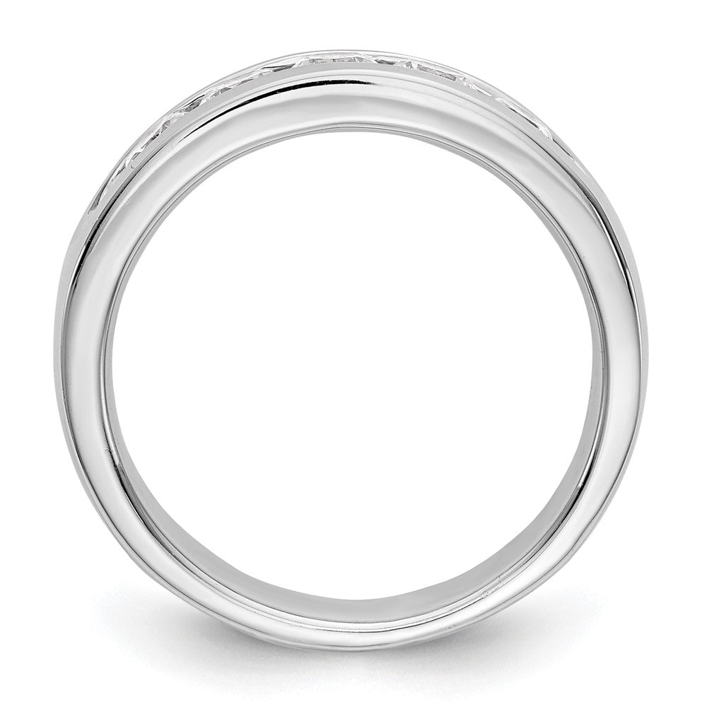 14K White Gold 5-Stone 3/4 carat Round Diamond Complete Channel Band
