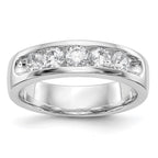 14K White Gold 5-Stone 3/4 carat Round Diamond Complete Channel Band
