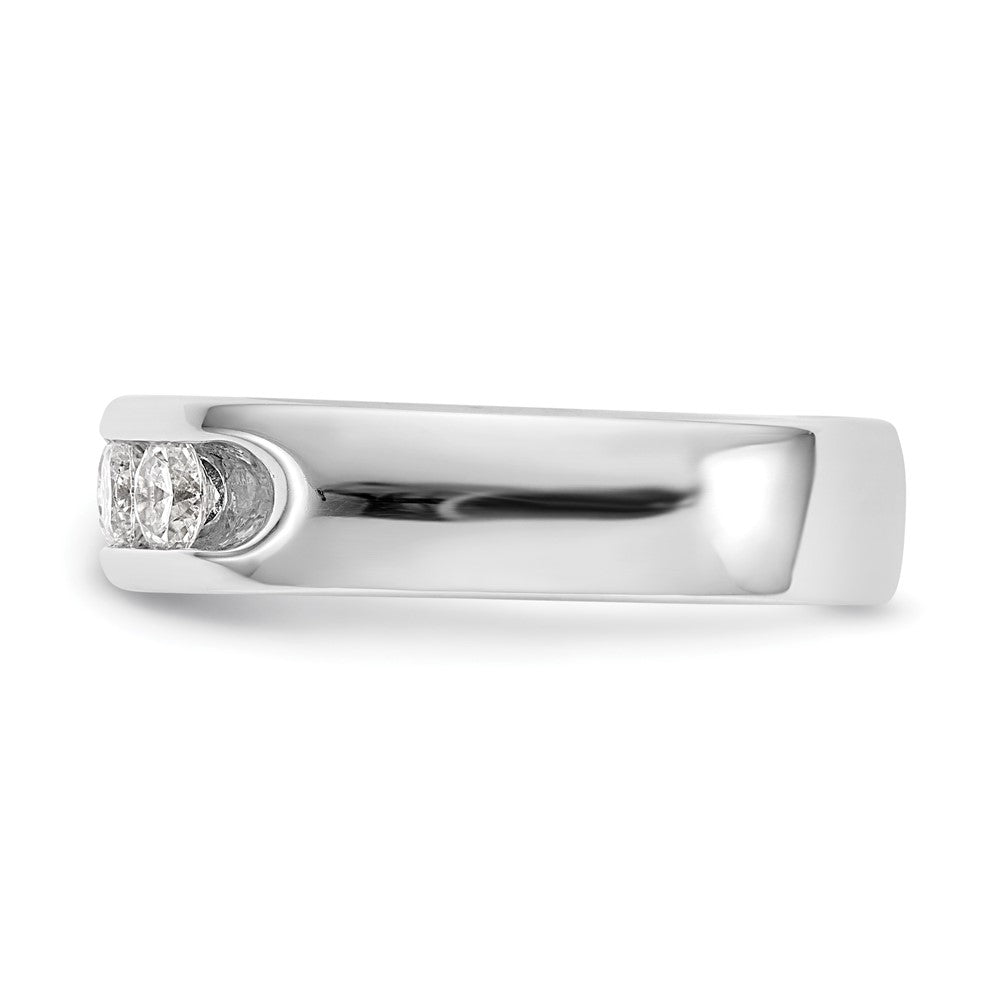 14K White Gold 5-Stone 1 carat Round Diamond Complete Channel Band