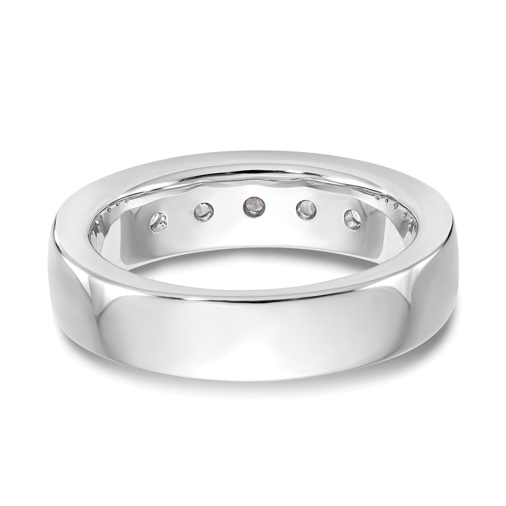 14K White Gold 5-Stone 1 carat Round Diamond Complete Channel Band