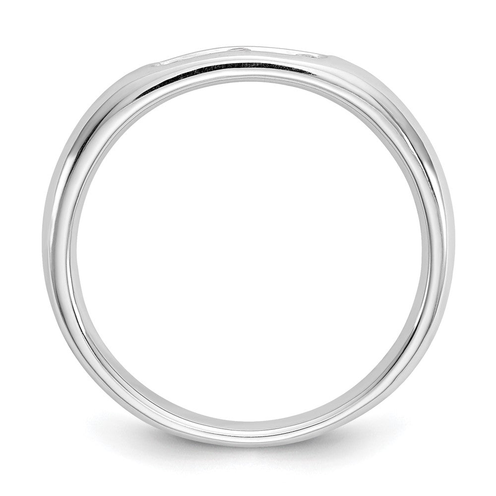 14K White Gold 5-Stone 1/10 carat Round Diamond Complete Channel Band