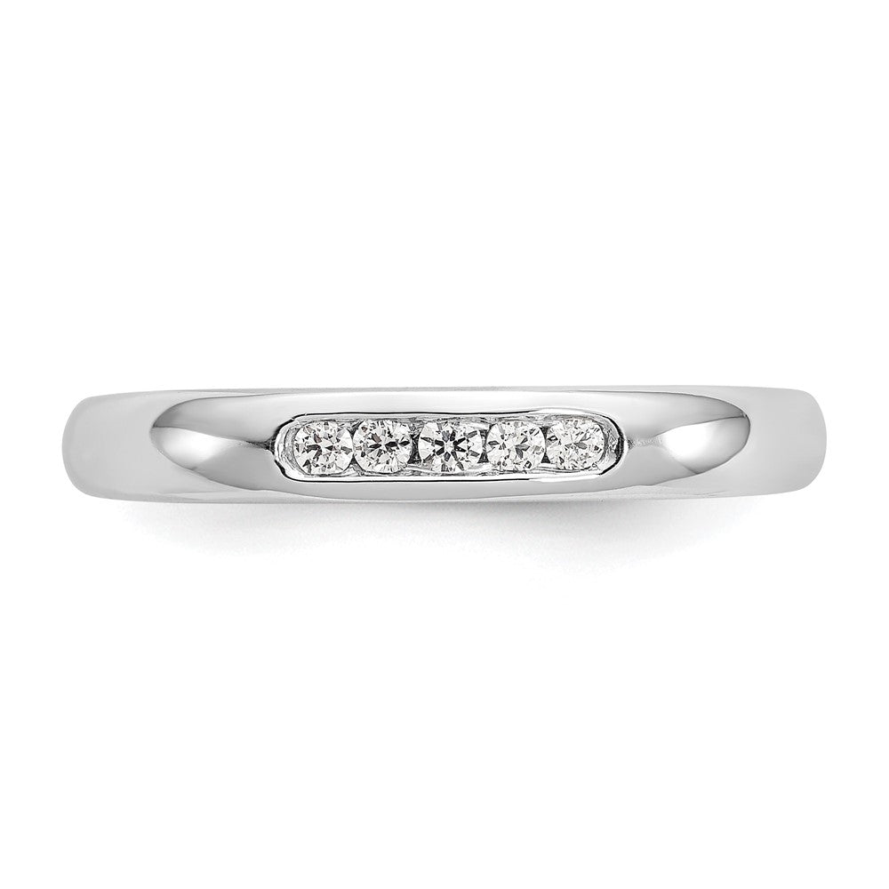 14K White Gold 5-Stone 1/10 carat Round Diamond Complete Channel Band