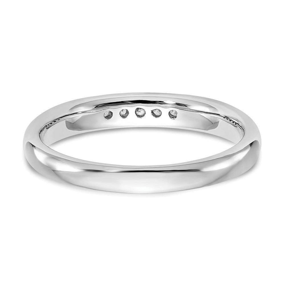 14K White Gold 5-Stone 1/10 carat Round Diamond Complete Channel Band