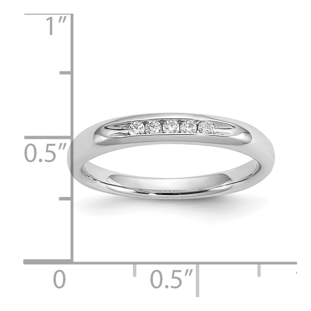 14K White Gold 5-Stone 1/10 carat Round Diamond Complete Channel Band