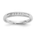 14K White Gold 5-Stone 1/10 carat Round Diamond Complete Channel Band