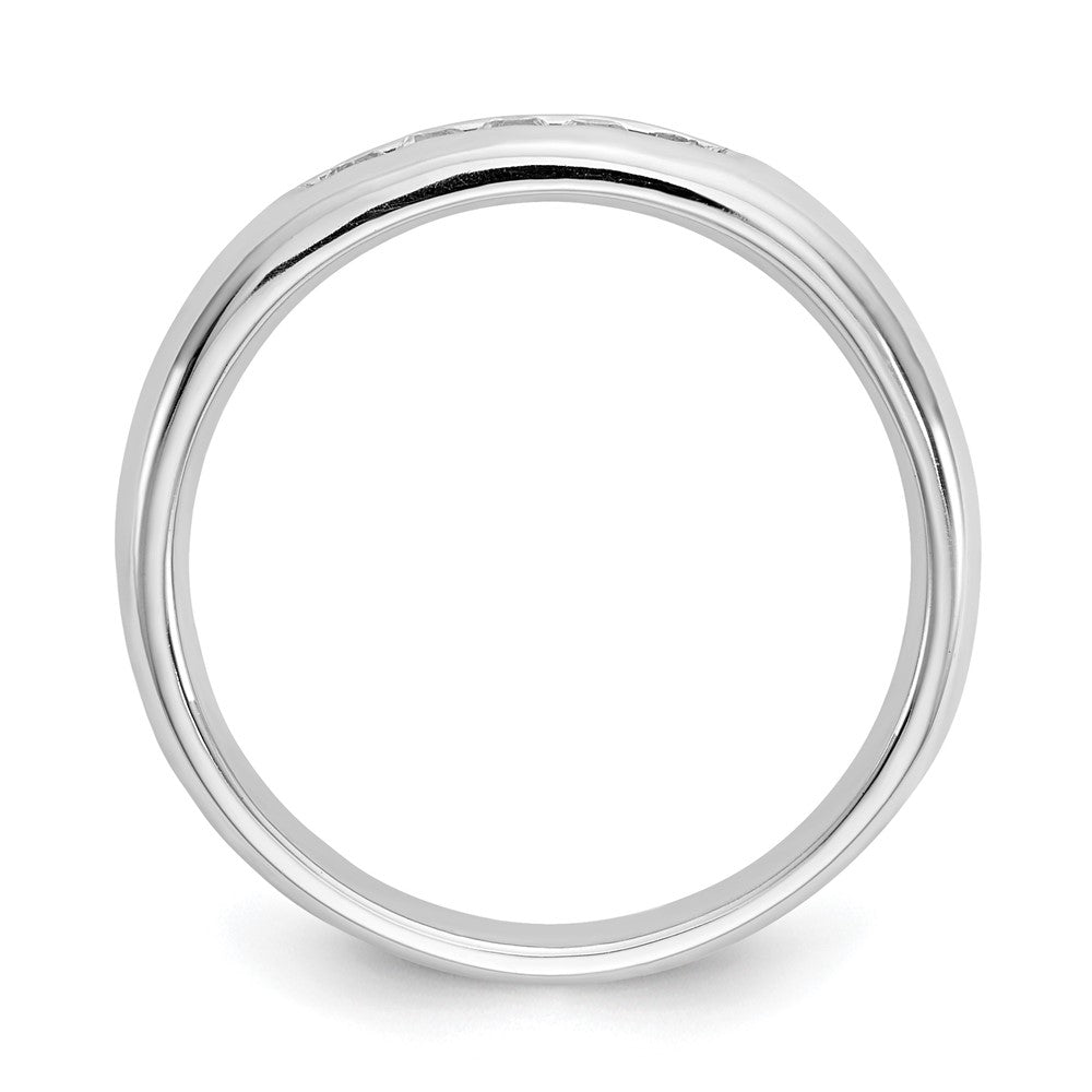 14K White Gold 5-Stone 1/6 carat Round Diamond Complete Channel Band