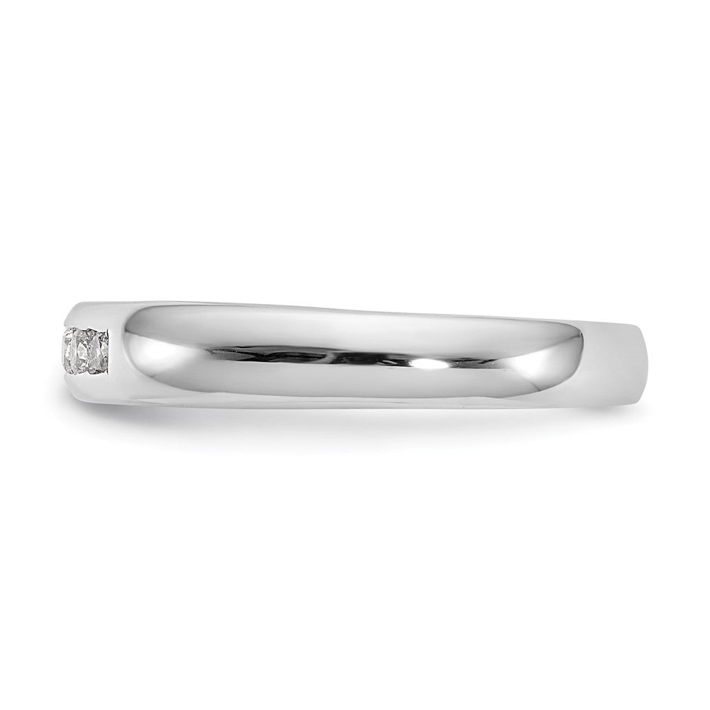 14K White Gold 5-Stone 1/6 carat Round Diamond Complete Channel Band